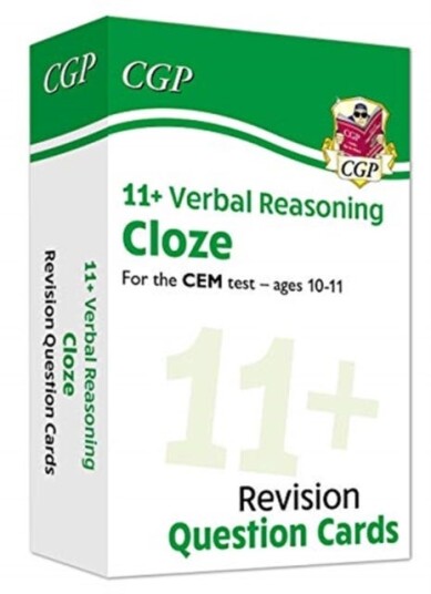 11+ Cem Revision Question Cards: Verbal Reasoning Cloze - Ages 10-11 Av Cgp Books