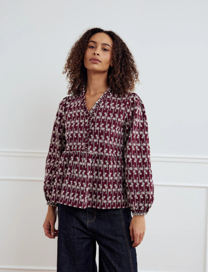Noella MATTI BLOUSE DUSTY MAHOGANY Noella MATTI BLOUSE DUSTY MAHOGANY