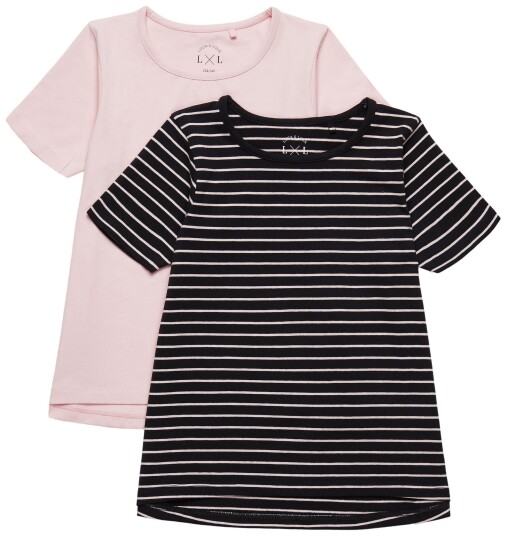 Luca &  Lola Malena Topp 2-pack Black/Pink Stripes 98-104