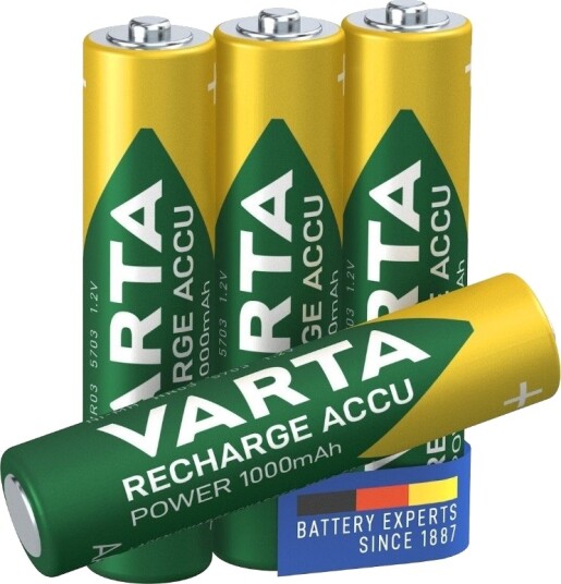 Varta 4 stk AAA 1000mAh Oppladbare NiMH Batterier