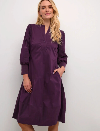 Culture Cuantoinett 3/4 Sleeve Dress - Purple - XS