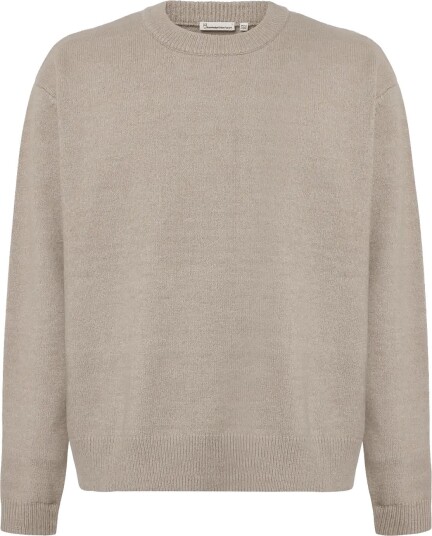 Knowledge Cotton Apparel Soufflé Yarn Sweater LIGHT FEATHER GRAY XL