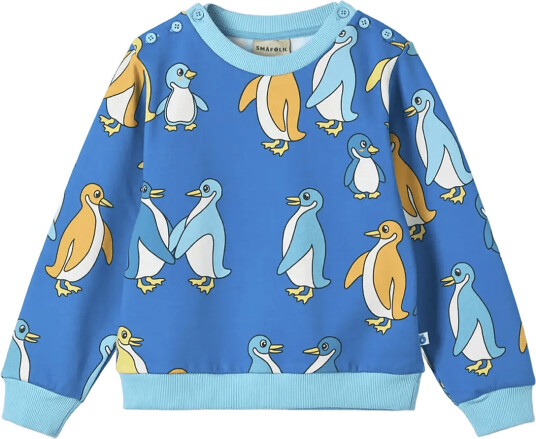 Småfolk Dayton Sweatshirt With Penguins Blue 122 128
