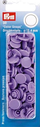Prym Color Snaps Trykknapper i plast runde lavendel 12,4 mm 30 stk.