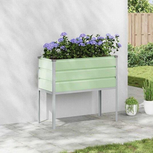 vidaXL Plantekassed Pastellgrønn 100 x 45 x 90 cm Galvanisert Stål