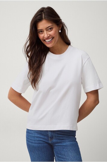 Gina Tricot T skjorte Basic Tee Hvit