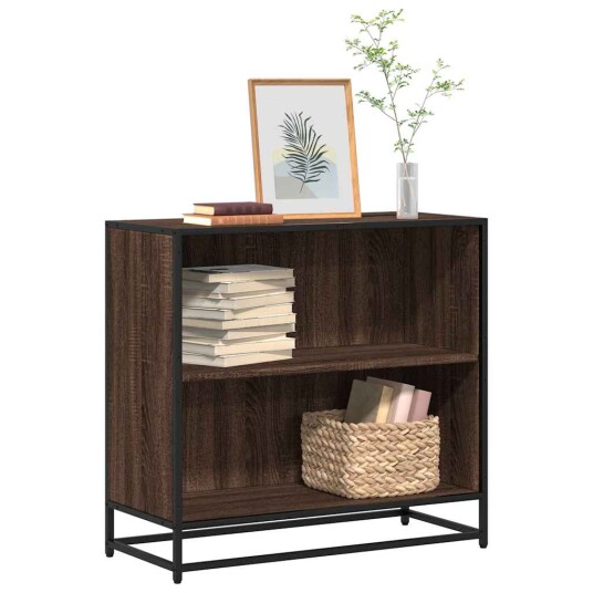 Bokhylle brun eik 80x35x76 cm konstruert tre