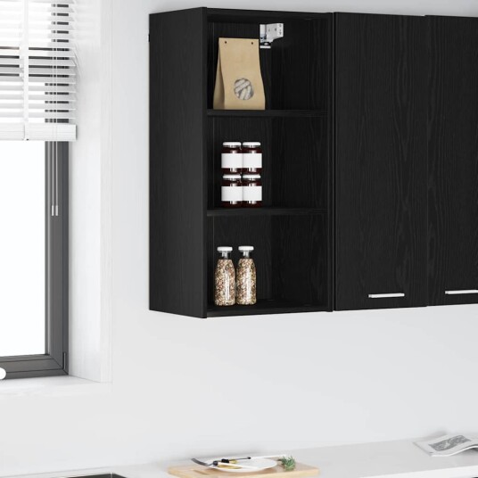  Hengende skap Riga Svart Eik 40 x 29,5 x 80 cm Konstruert tre