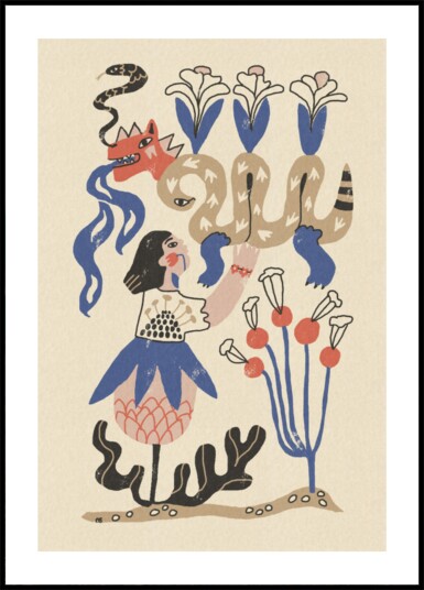 Mystical Woman and Dragon Plakat / 50x70