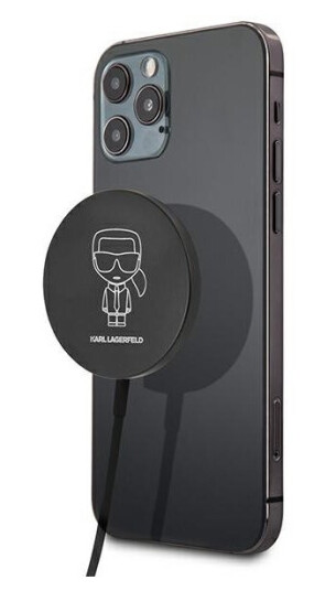 Karl Lagerfeld Magsafe 15W Induktiv Mobillader med Magnetisk Base