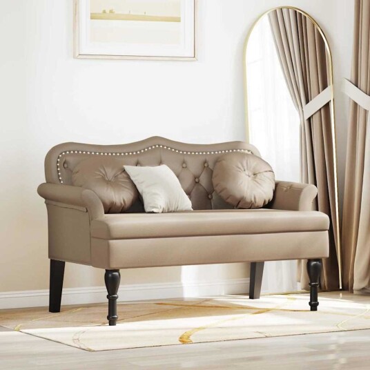 Chesterfield Benk Cappuccino 120,5 x 65 x 75 cm Kunstlær Chesterfield Benk Cappuccino 120,5 x 65 x 75 cm Kunstlær