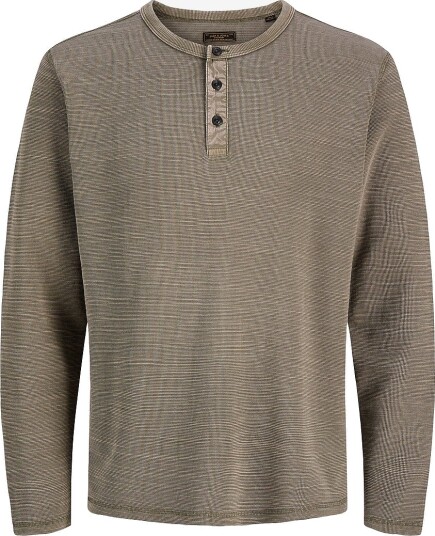 Jack & Jones T skjorte Jprbluaaron LS Henley Tee Natur