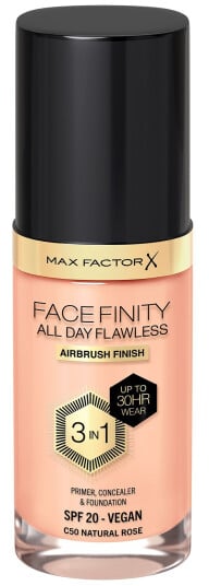 Max Factor Facefinity All Day Flawless 3in1 Foundation 50 Natural Rose 30 ml Max Factor Facefinity All Day Flawless 3in1 Foundation 50 Natural Rose 30 ml