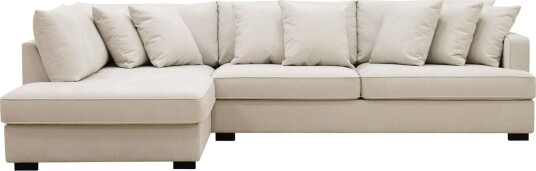Rossita 4 seters Venstrevendt L formet Dyp Sjeselongsofa i Stoff Beige Rossita 4 seters Venstrevendt L formet Dyp Sjeselongsofa i Stoff Beige