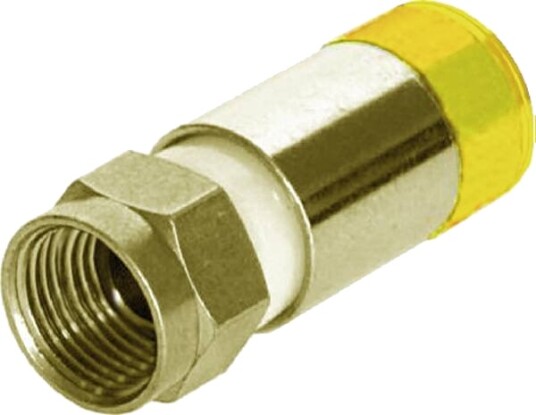 Megasat Koaksialplugg F-Type 7.3mm Messing Gul