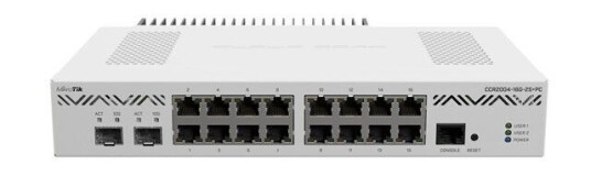MikroTik CCR2004-16G-2S Rackmonterbar Router med PoE
