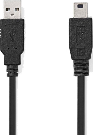 Nedis USB-kabel | USB 2.0 | USB-A Han | USB Mini-B 5 pins Han | 480 Mbps | Nikkel belagt | 2.00 m | Rund | PVC | Sort | Label Nedis USB-kabel | USB 2.0 | USB-A Han | USB Mini-B 5 pins Han | 480 Mbps | Nikkel belagt | 2.00 m | Rund | PVC | Sort | Label