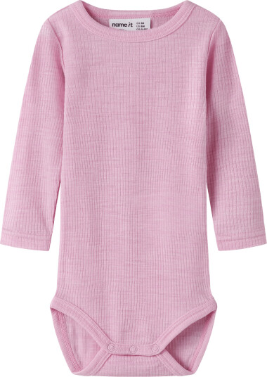 Name It Nbnwax Wool Rib Ls Body Noos Pink 62