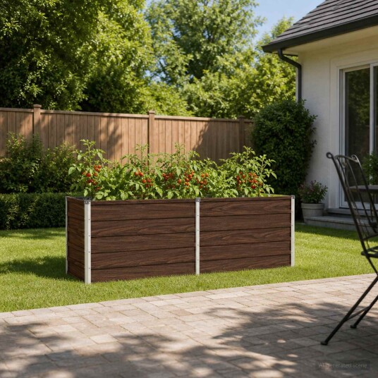 vidaXL Hevet Hagebed Svart 160 x 40 x 55 cm kaldvalset stål