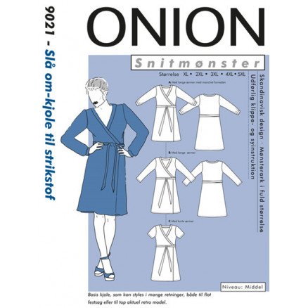 ONION Snittmønster Plus 9021 Omslagkjole Str XL 5XL