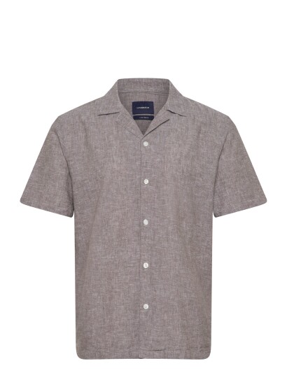 Lindbergh Casual Linen Blend Resort S/Scasual Linen Blend Resort S/S   Grey   XXXL