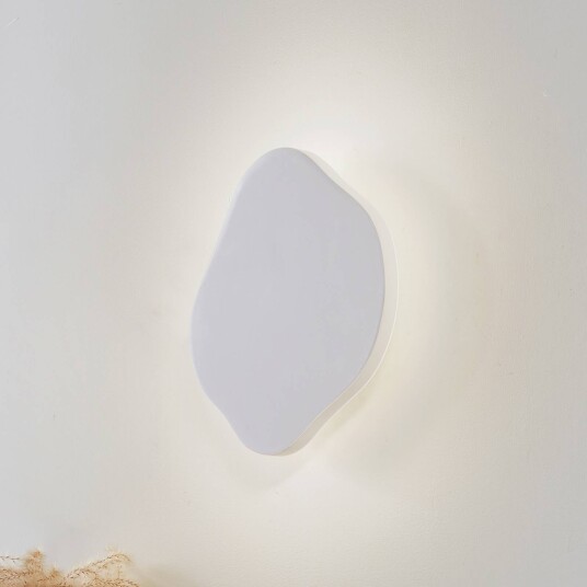 Lindby LED-vegglampe Nielson hvit gips 30 x 30 cm