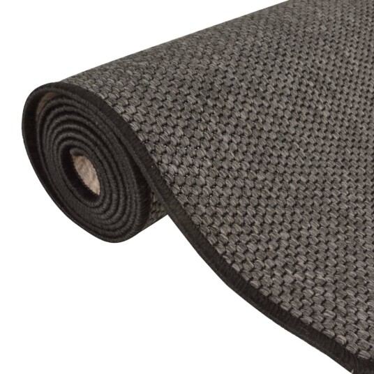 vidaXL Teppeløper sisal-utseende antrasitt 80x400 cm