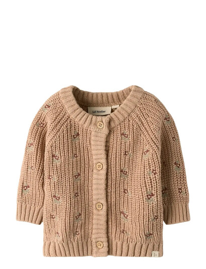Lil"Atelier Nbfemlen Emb Ao Ls Knit Card Lil Beige 56 Lil"Atelier Nbfemlen Emb Ao Ls Knit Card Lil Beige 56