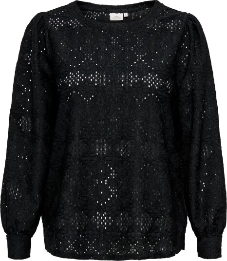 ONLY Carmakoma Carhellen L/S O Neck Blouse Jrs Bf BLACK 42 44