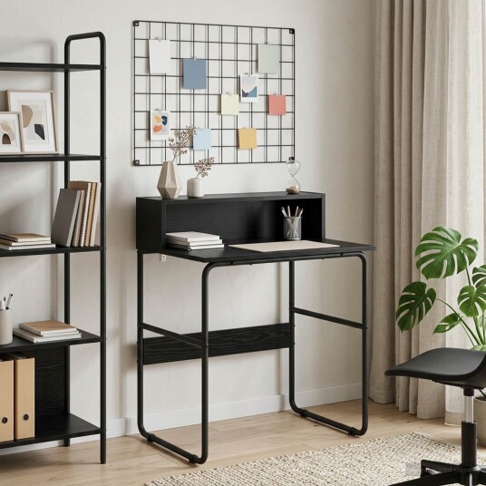vidaXL Skrivebord med lagring Svart eik 60 x 50 x 91 cm