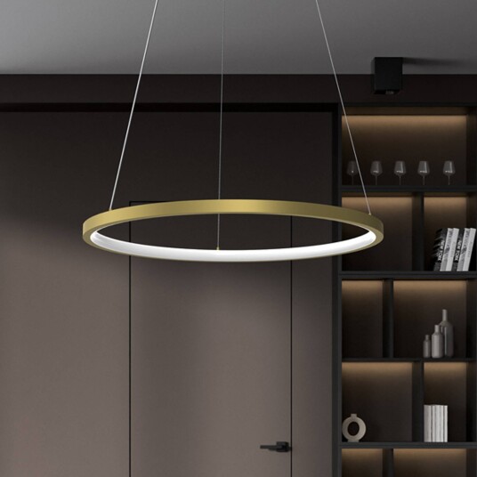 Eko-Light HOOP LED-hengelampe 27 W Ø 50 cm 4000 K gull