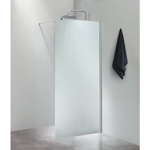 Cassøe dusjvegg, 100 cm, frostet glass, krom profil