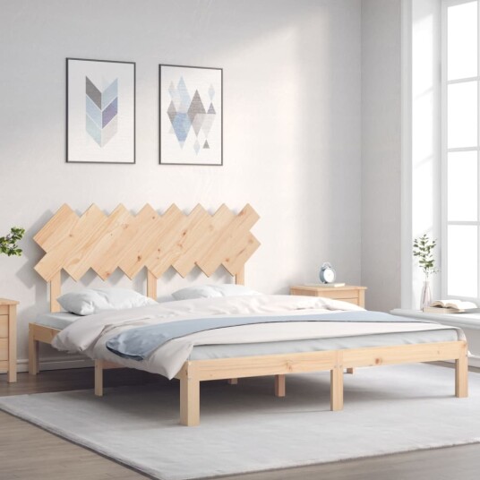 vidaXL Sengeramme med hodegavl 160x200 cm heltre 8720845989064