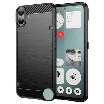 Nothing CMF Phone 1 Børstet TPU Deksel Karbonfiber Svart