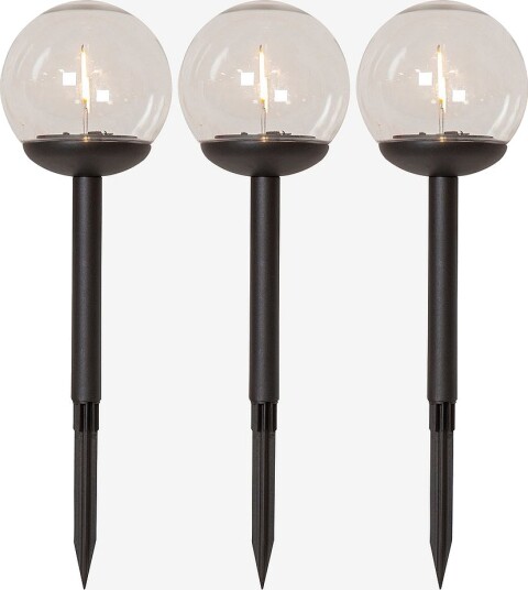 Star Trading Solcellespyd 3 pk Globe Svart Solcellelamper