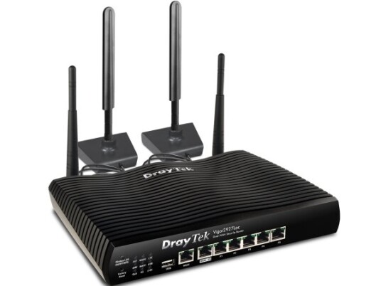 Draytek Vigor 2927Lac, Wi-Fi 5 (802.11Ac), Dobbelbånd (2.4 Ghz / 5 Ghz), Ethernet/Bredbåndsforbindelse, 4G, Sort, Frittstående Router