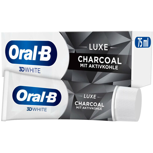 ORAL B Tandpasta 3D White Luxe Charcoal 75 ml. Avansert whitening med aktivt kull ORAL B Tandpasta 3D White Luxe Charcoal 75 ml. Avansert whitening med aktivt kull