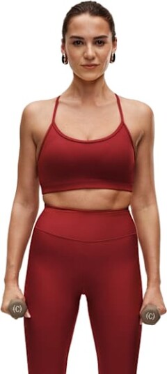 Casall Sleek Strappy Sports Bra Maroon Red S