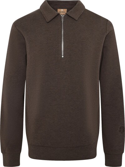 Mos Mosh Gallery Mmgabel Zip Polo Sweat Brown XL