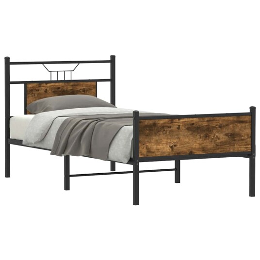  Sengeramme uten madrass røkt eik 75x190 cm konstruert tre 4106916