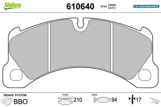 Bremseklosser VALEO 610640