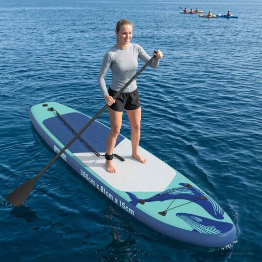 Oppblåsbar Stand Up Paddle Board HYDROS 366 x 81 x 15 cm Turkis Oppblåsbar Stand Up Paddle Board HYDROS 366 x 81 x 15 cm Turkis