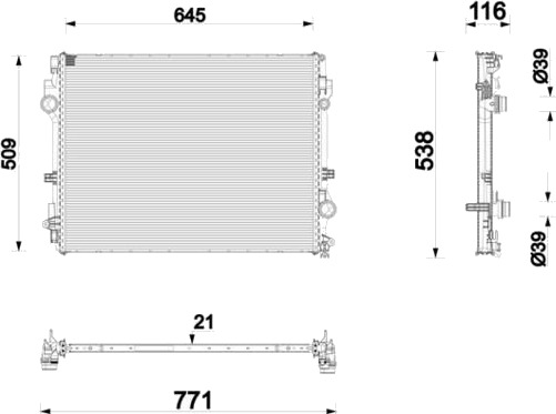 MAHLE CR 2873 000P Radiator, motorkjøling MAHLE CR 2873 000P Radiator, motorkjøling
