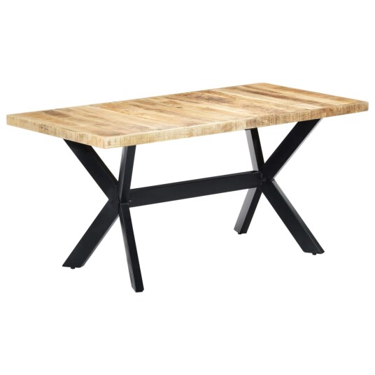vidaXL Spisebord 160x80x75 cm grov heltre mango vidaXL Spisebord 160x80x75 cm grov heltre mango