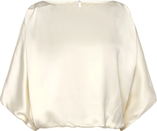 Malina Havanna Boat Neck Puff Sleeve Blouse Cream 34