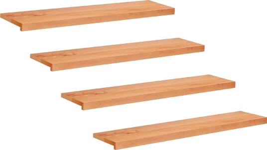vidaXL Trappetrinn 4 stk. 110 x 25 x 2 cm Lakk Massiv bøketre