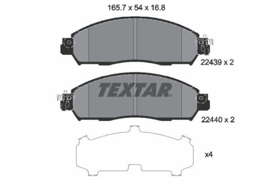 Bremseklosser TEXTAR 2243901 Bremseklosser TEXTAR 2243901