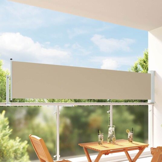 vidaXL Side Markise 80 x 300 cm 100% polyester jern stål Rektangulær