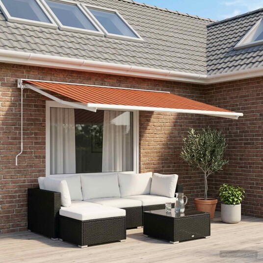 vidaXL Reserveduk til markise Oransje og Brunt 250 x 200 cm Polyester