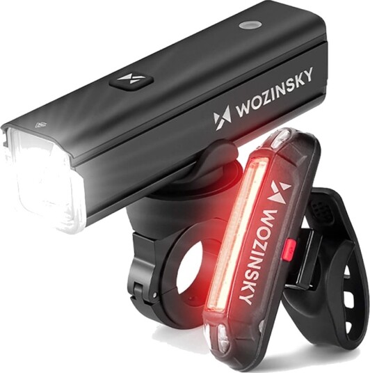Wozinsky front- og baklykt med USB-C-lading / sykkellys sett / front bak sykkel lySvart